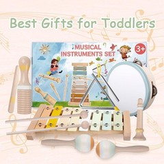 Montessori Wooden Musical Instruments Set for Toddlers Kids Percussion Safe
