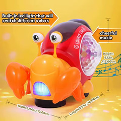 Musical Crawling Snail Toy Interactive Sensory Toddler Baby Learning Gift Kids