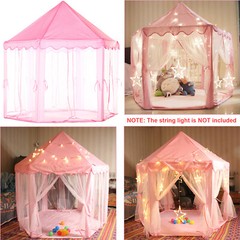 Pink Kids Play Tent Girls Princess Castle Children Playhouse Indoor Outdoor Toys
