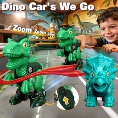 Assemble Dinosaur Toys for Kids: 5 Pack Dinosaur Construction Building Set