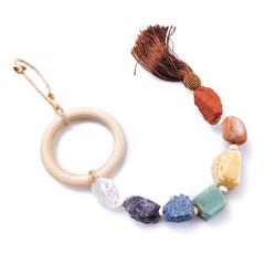 Natural Crystal Rough Stone Seven Healing Stone Car Pendant Seven-color