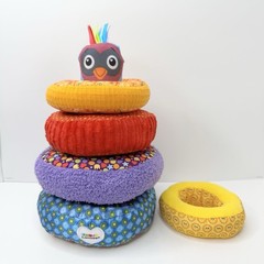 Lamaze Rainbow Stacking Rings Plush Rattle Crinkle Sensory Learning Baby Toy 9″