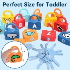 Alphabet Learning Toys – Lock & Key Toddler Toy for Ages 2-4, ABC Montessori Fun