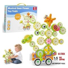 Gears Building Toys for Kids Ages 3+, STEM Construction Set for Standard Orange