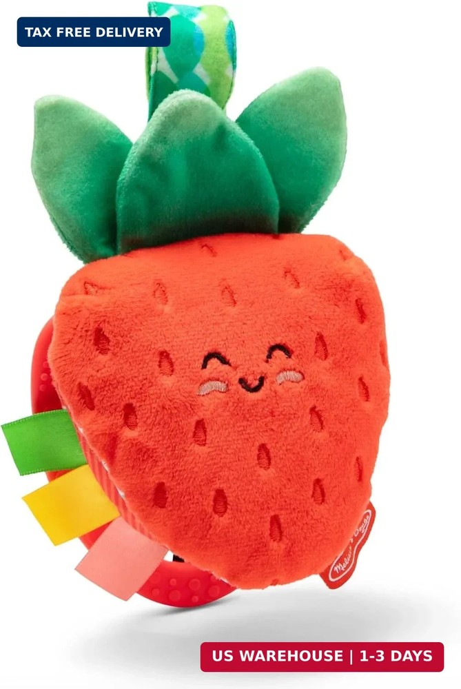 Melissa & Doug Peek-a-Boo Berry Take-Along Toy with Teether, Clip-On Stroller To