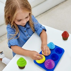 Rainbow Cupcake Toy – Non-Toxic Shape Sorting for Toddlers 1-3 Old