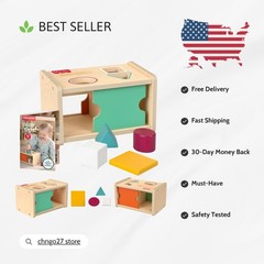Wood Montessori Object Permanence Box: Educational Shape Sorter for Toddlers