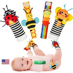 Infinno Baby Wrist Rattle Socks Foot Finder Set Garden Bug Series IBRS-01