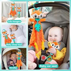 Baby Fox Stuffed Animal Baby Security Blanket & Hand Animal Plush Snuggle Toy
