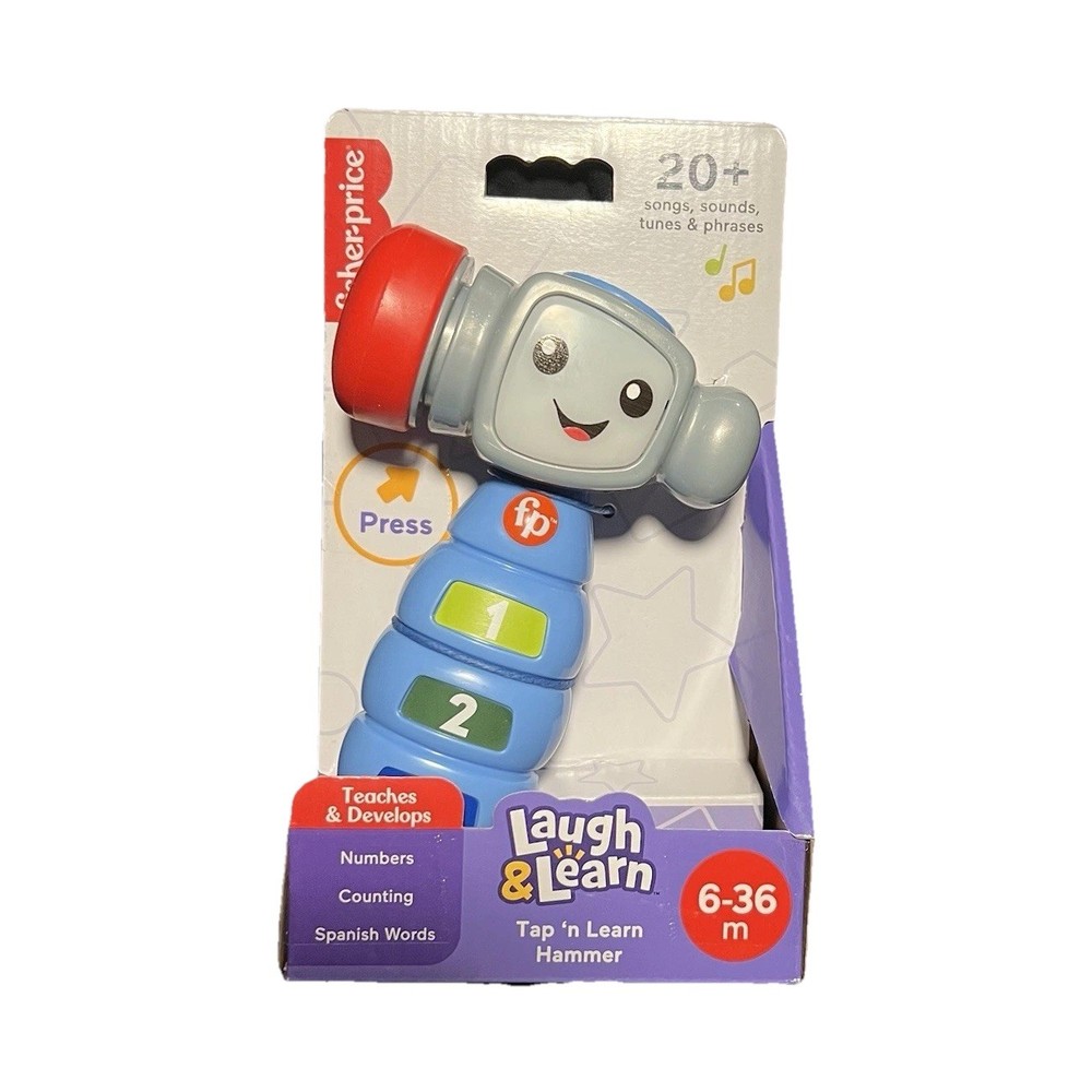 Fisher-Price Laugh & Learn Tap N Learn Hammer Activity Toy 6-36m HXP22 Bilingual