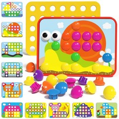 AMOSTING Button Art Toy – Educational 22 cm x 30 x 4.5 cm, multicolored