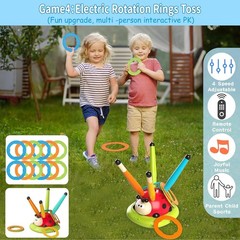 4 in 1 Ladybug Kids Game Set- Jump, Toss Ring, Baseball, Rocket Launcher