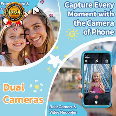 Kids Toys Smart Phone, Dual Camera with Stickers, 3.97″