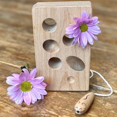 Montessori Wooden Cheese Lacing Activity Toy for Baby & Toddler
