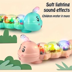 Cute Caterpillar Style Baby Crawling Toy with Lighting, Music and Automatic Stee
