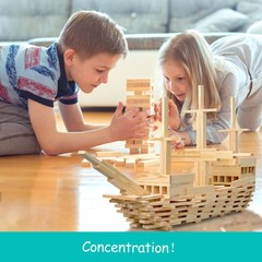 100pcs Classic Wooden Building Blocks Set,Solid STEM Building Toys for Kids, …