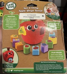 LeapFrog Spin & Change Apple Shape Sorter Toy Fruits, 18+ Months Red Green