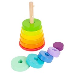 Wooden Large Rainbow Stacking Tower by – Babies Learn Hand-Eye Coordination, …