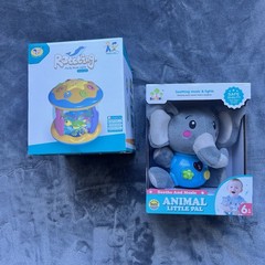 Toy Bundle – Rotating Ocean Pacify Music Lights + Elephant Little Pal (Both NIB)