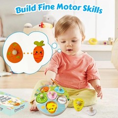 Easter Wooden Peg Puzzles Montessori Educational Toys for Toddlers 1-3 Years,…