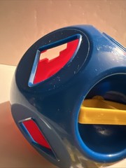 Tupperware Shape O Ball Sorter Toy Complete Number 10 Shapes Blue Yellow GUC