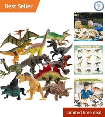 12 Piece Dinosaur Toy Collection for Kids – Engage in Fun Learning Experiences!