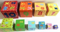 TOWO Wooden Stacking Boxes-Nesting and Sorting Cups Numbers Alphabet Animals …
