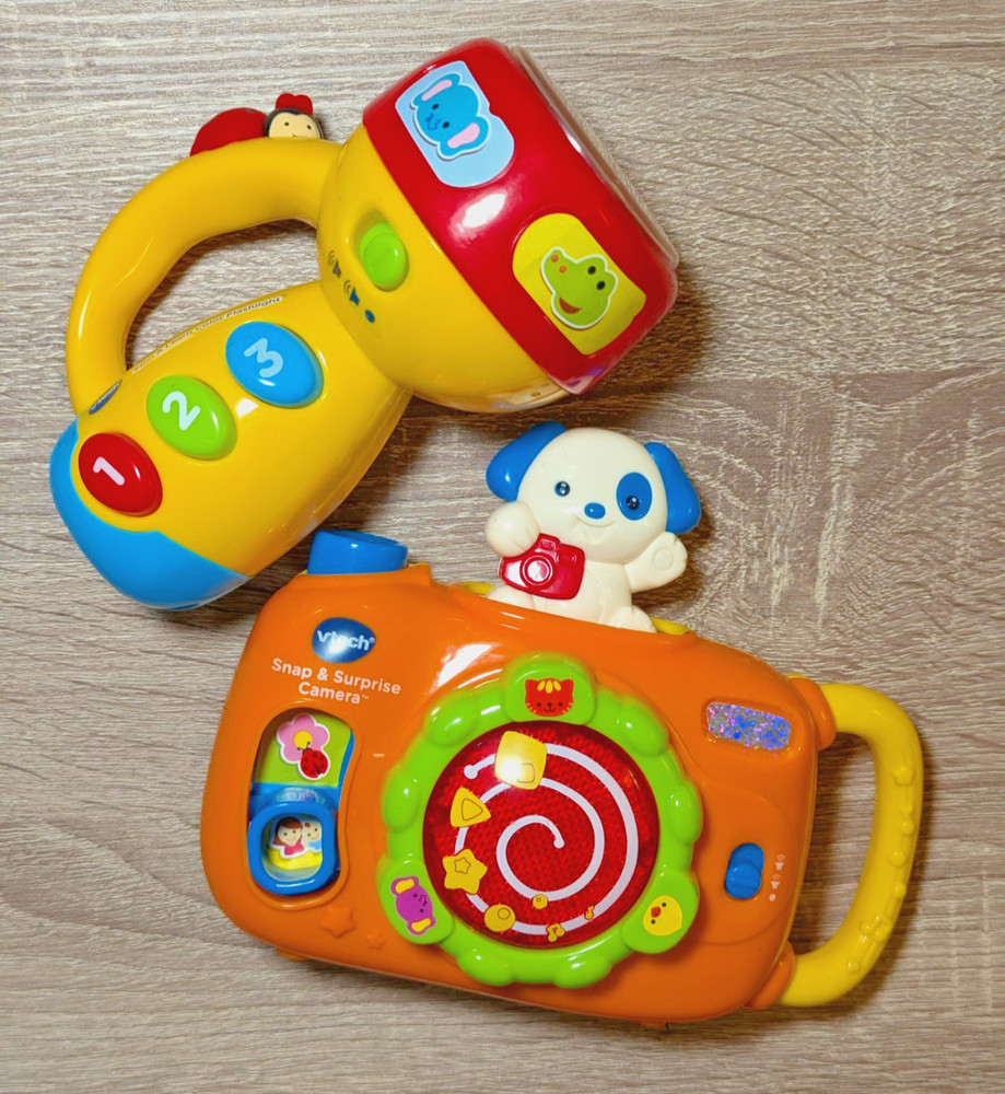 VTech Snap & Surprise Camera Spin & Learn Color Flashlight Toy Bundle Tested