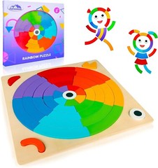 Montessori Wooden Puzzle Problem Solver Play Kit for Toddlers Pattern Blocks 3+