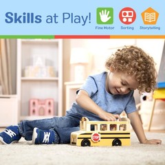 Melissa Doug School Bus Wooden Play Set with 7 Play Figures