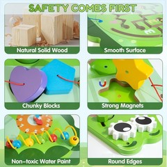 Montessori Wall Busy Board 9-in-1 Crocodile