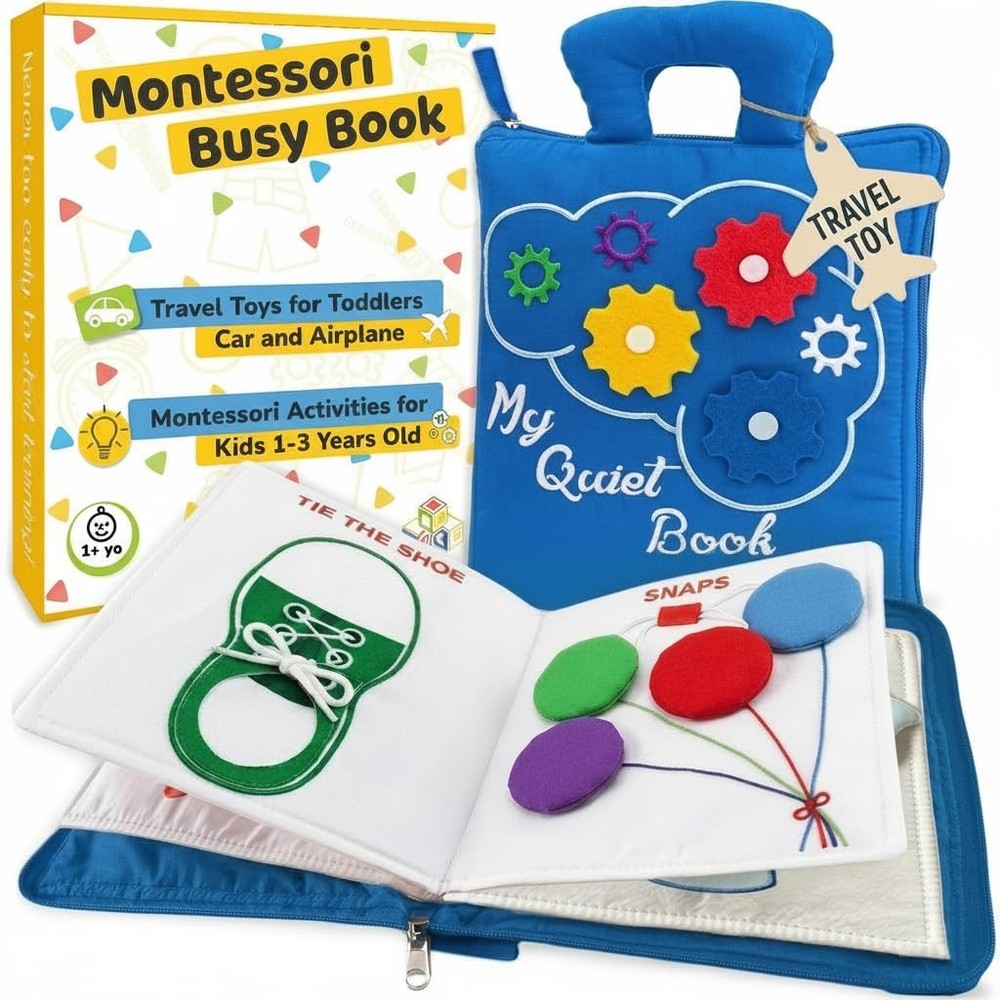 Travel Toys for Airplane and Car Rides, Quiet Busy Book for Toddlers 1-3, Pla…