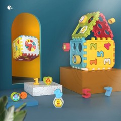 Colorful Shape Sorter Clock Geometric Blocks Early Learning Educational Puzzles
