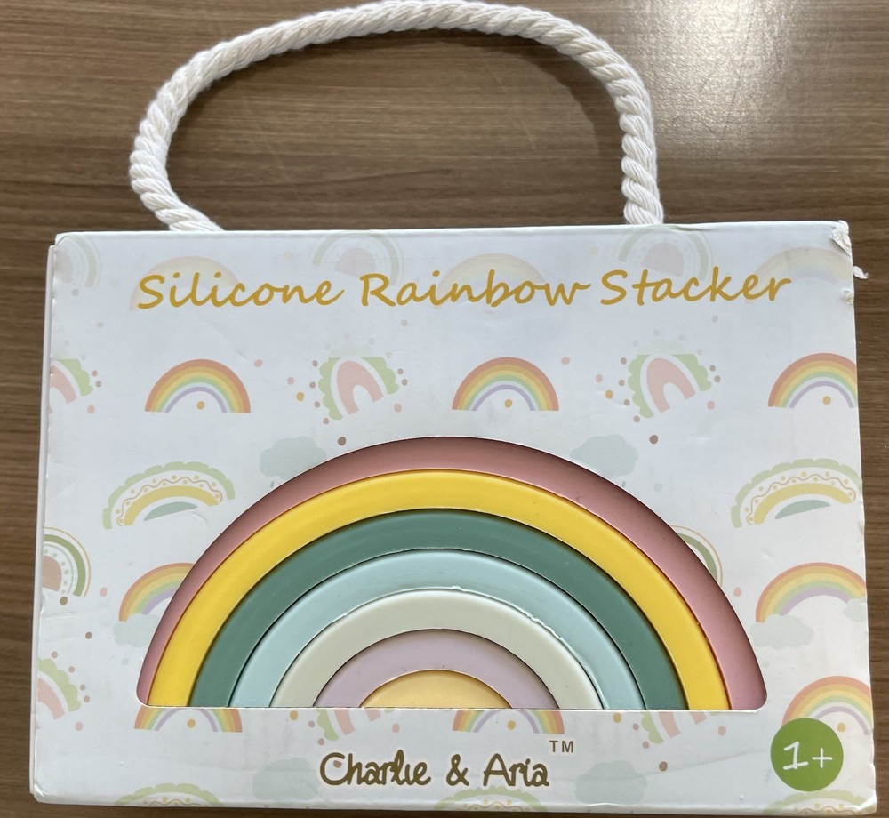 Charlie & Aria Silicone Rainbow Stacker Toy BPA And Phthalate Free New