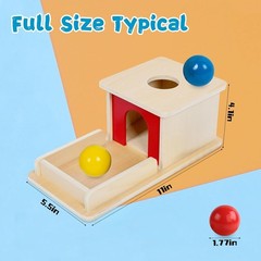 Wooden Toy for 6-12 Month Baby 3 Balls,Sorting and Stacking Colorful Learning Ed