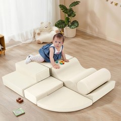 6 in 1 Soft Climb Crawl Playset, Toddler Kid Foam Climber Crawling Climbing Play