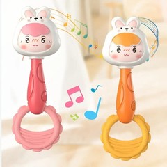 Cartoon Rattle, Newborn Sensory Grasp Toy, Chew-Safe – Handbell