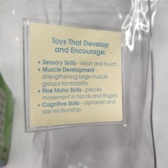 Gund Developmental Play Baby Toys Plush Rattle Stacking Blocks Blue & Green ABC