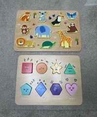 GIGGLESCAPE TODDLER WOODEN PUZZLES FINE MOTOR SKILLS EDUCATION ANIMALS EMOTIONS