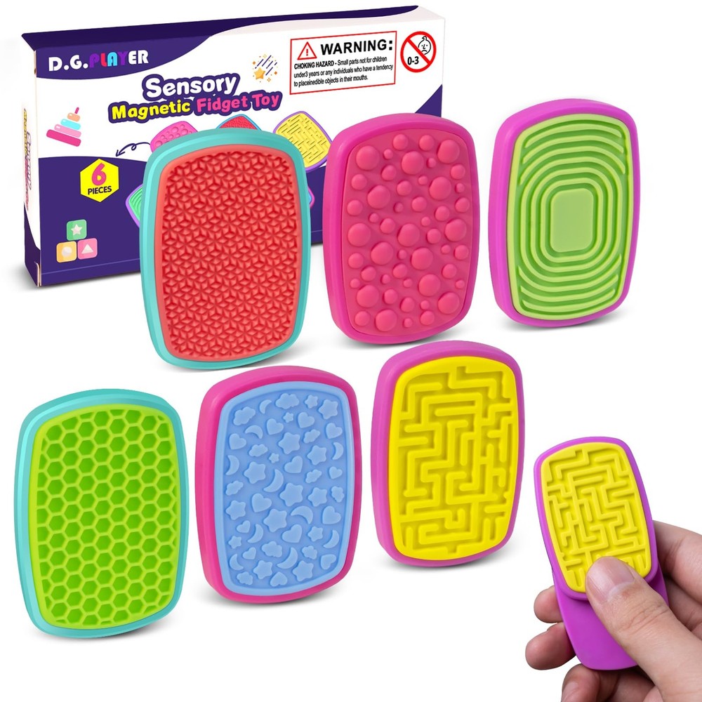 Sensory Magnetic Fidget Toys for Kids Adults, Silicone Fidget Slider Stress A…