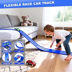 15ft Flex Car Tracks for Kids 3-5 Years Old – Flexible Race Track for Toddlers