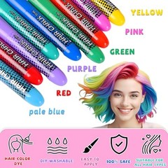 Hair Chalk for Girls Washable, 12-Color Temporary Hair Chalk for Gifts, Hair