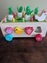 Montessori Toy Lot-Tissue Box/Stacking Blocks/Nesting Eggs/Wooden Shape Sorter