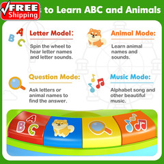 Toys for 1 2 3 Year Old Boys Girls, Spin & Sing ABC Alphabet Learning Zoo with L