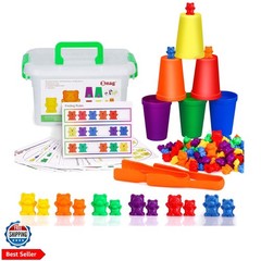 Counting Bears with Matching Sorting Cups,Number Color Recognition STEM Educa…