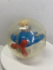 Vintage Tomy Roll Around Ball Teddy Bear In Airplane Baby Toddler Play Toy READ