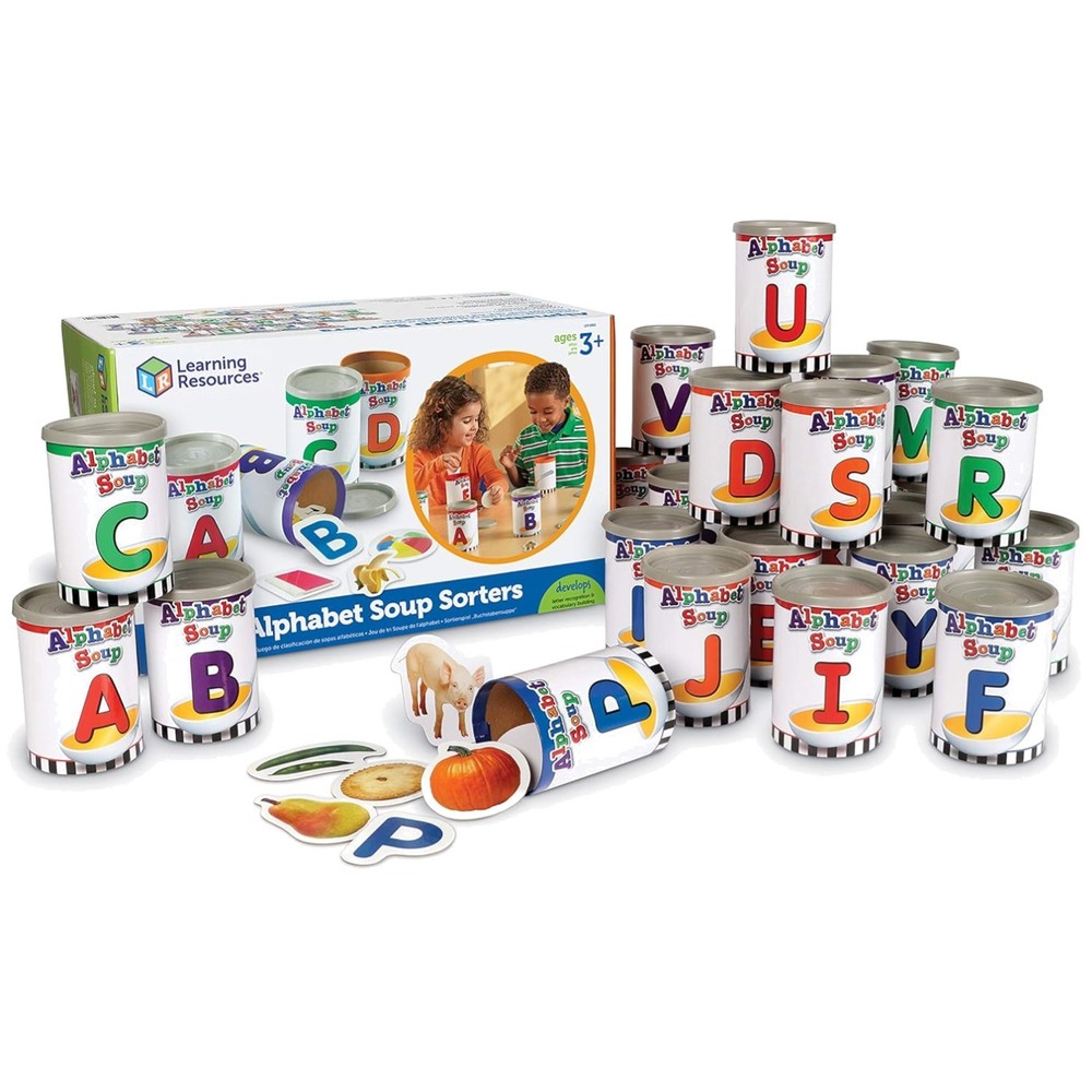 Interactive Alphabet Awareness Toy – 26 Cans, 130 Cards