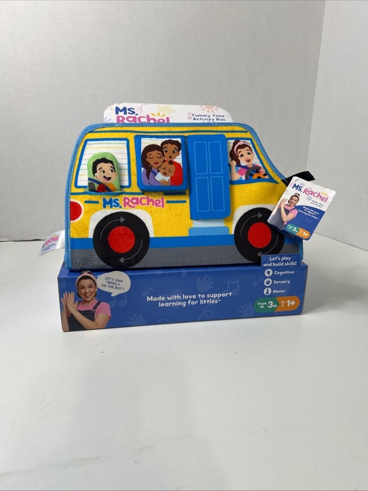 Ms. Rachel Tummy Time Activity Bus Soft Sensory Toy – Brand New