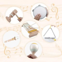 Baby Musical Instruments-Montessori Wooden Toys for Toddlers,Colors Neutral