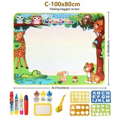 100x80CM Magic Water Drawing Mat with Reusable Magic Pens Doodle Montessori Pain